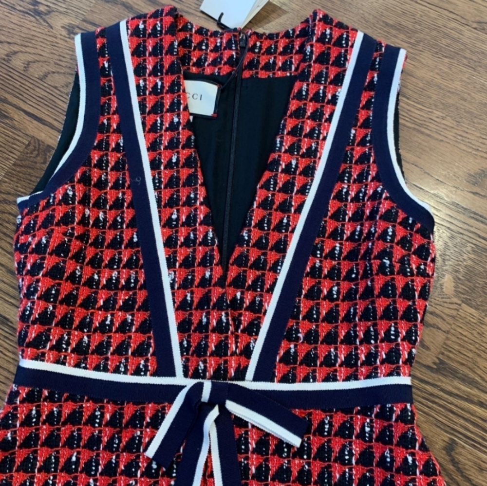 SOLD - GUCCI 3200 Geometric Tweed Dress NWT